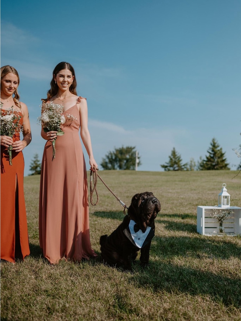 Mauve Tied-Shoulder Bridesmaid Dress